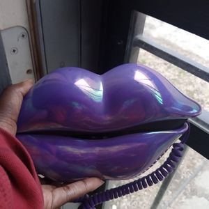 Vintage Purple Lips Corded Phone